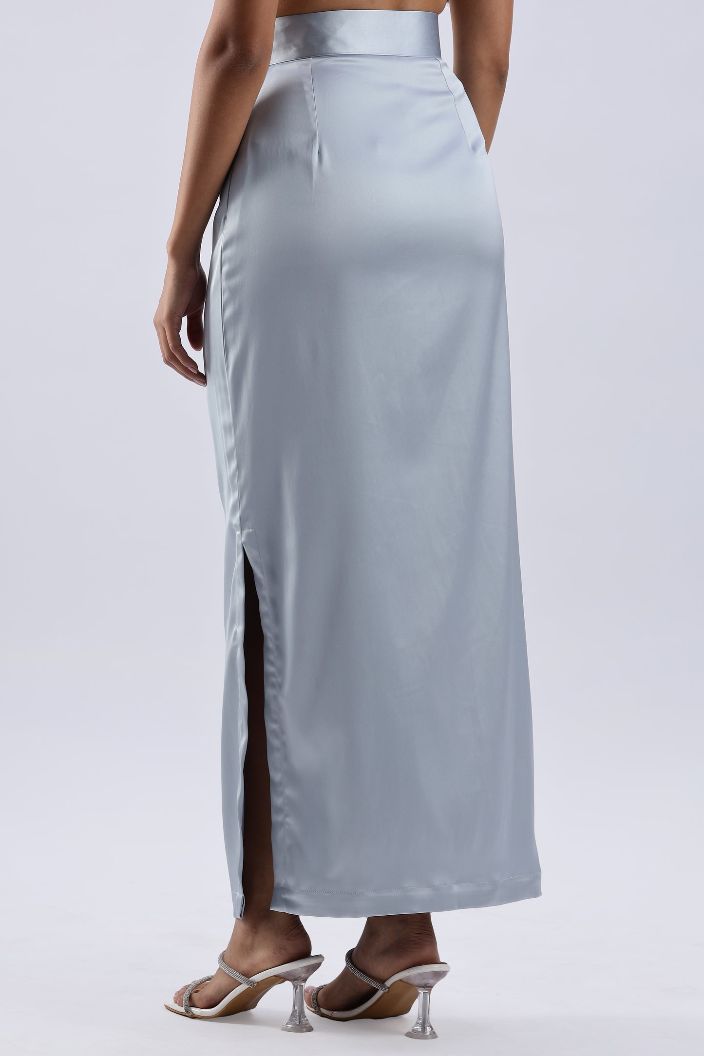 Satin Double Slit Skirt