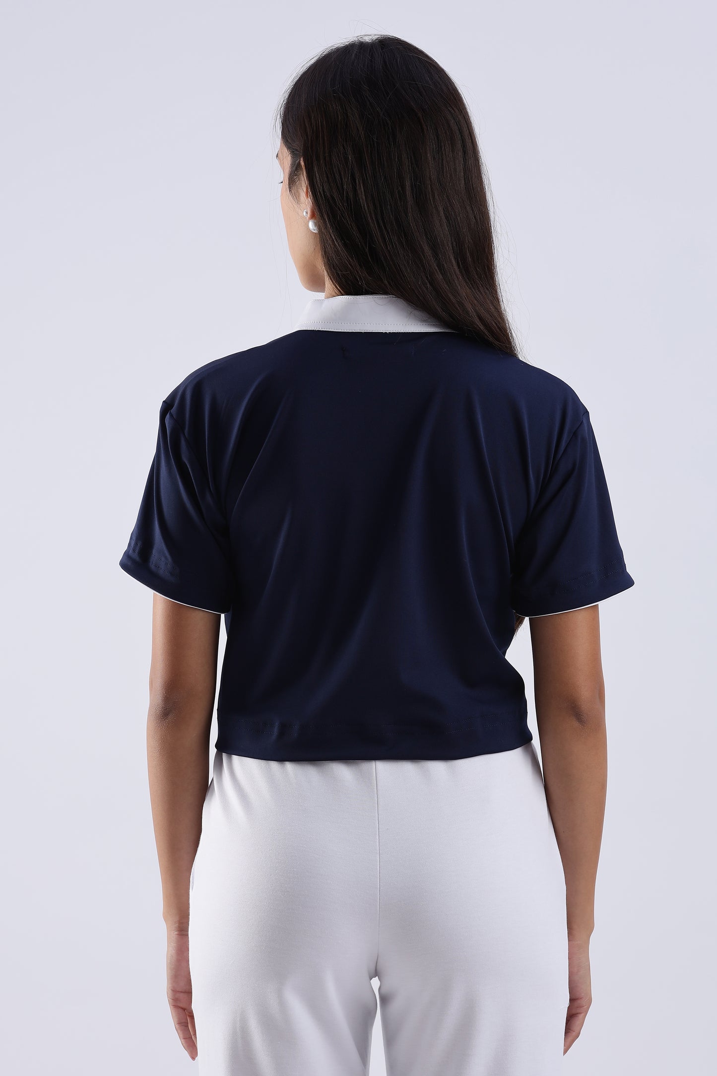 White Mandarin Polo T-Shirt