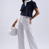 White Mandarin Polo T-Shirt
