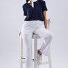 White Mandarin Polo T-Shirt