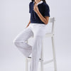 White Mandarin Polo T-Shirt