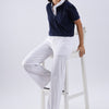 White Mandarin Polo T-Shirt