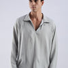 Flowy V Neck wind Shirt 'Light Grey'