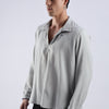Flowy V Neck wind Shirt 'Light Grey'