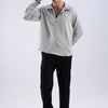 Flowy V Neck wind Shirt 'Light Grey'