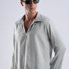 Flowy V Neck wind Shirt 'Light Grey'