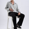 Flowy V Neck wind Shirt 'Light Grey'