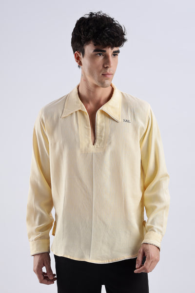 Flowy V Neck wind Shirt 'Yellow'