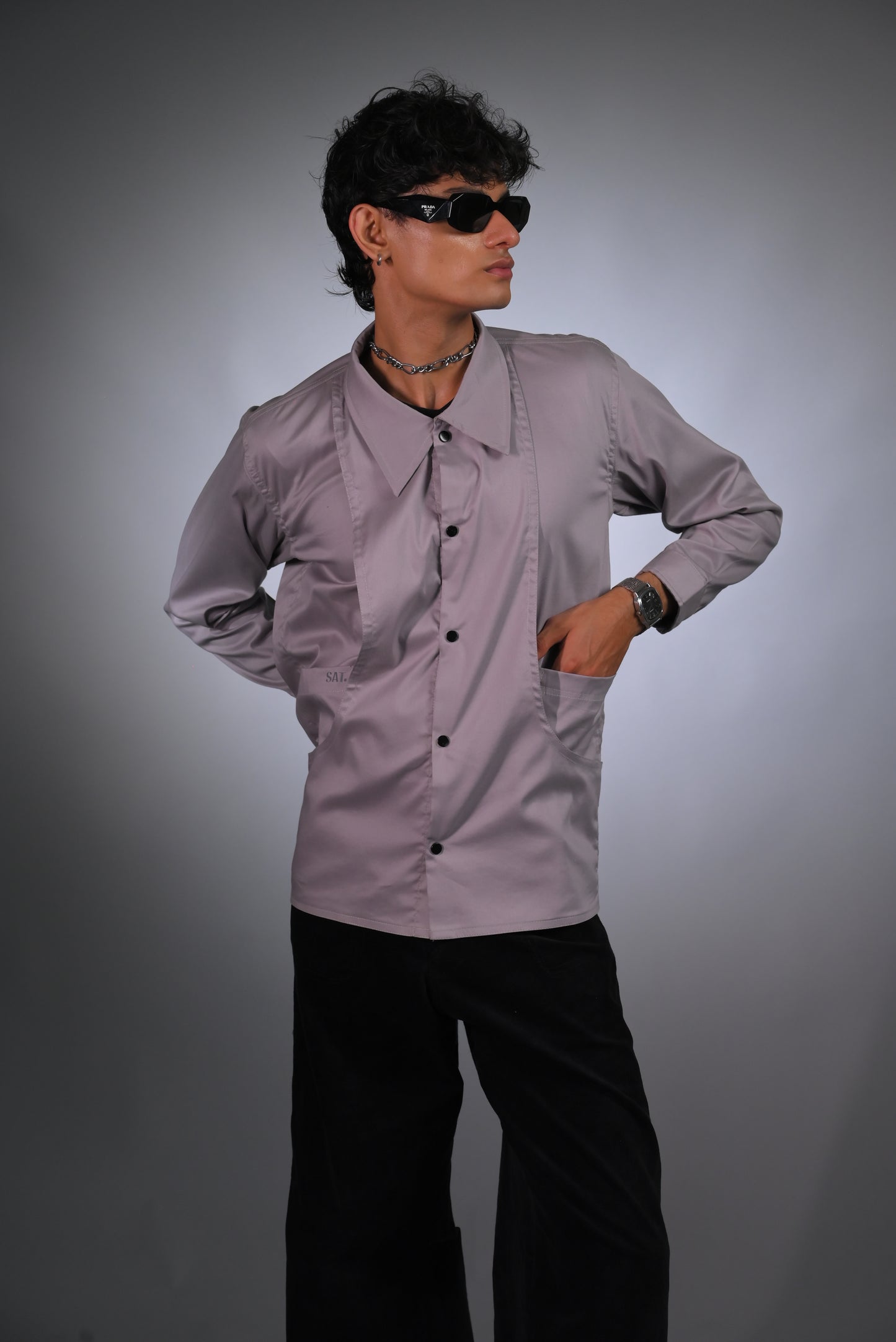 Cool Grey Panel Shirt