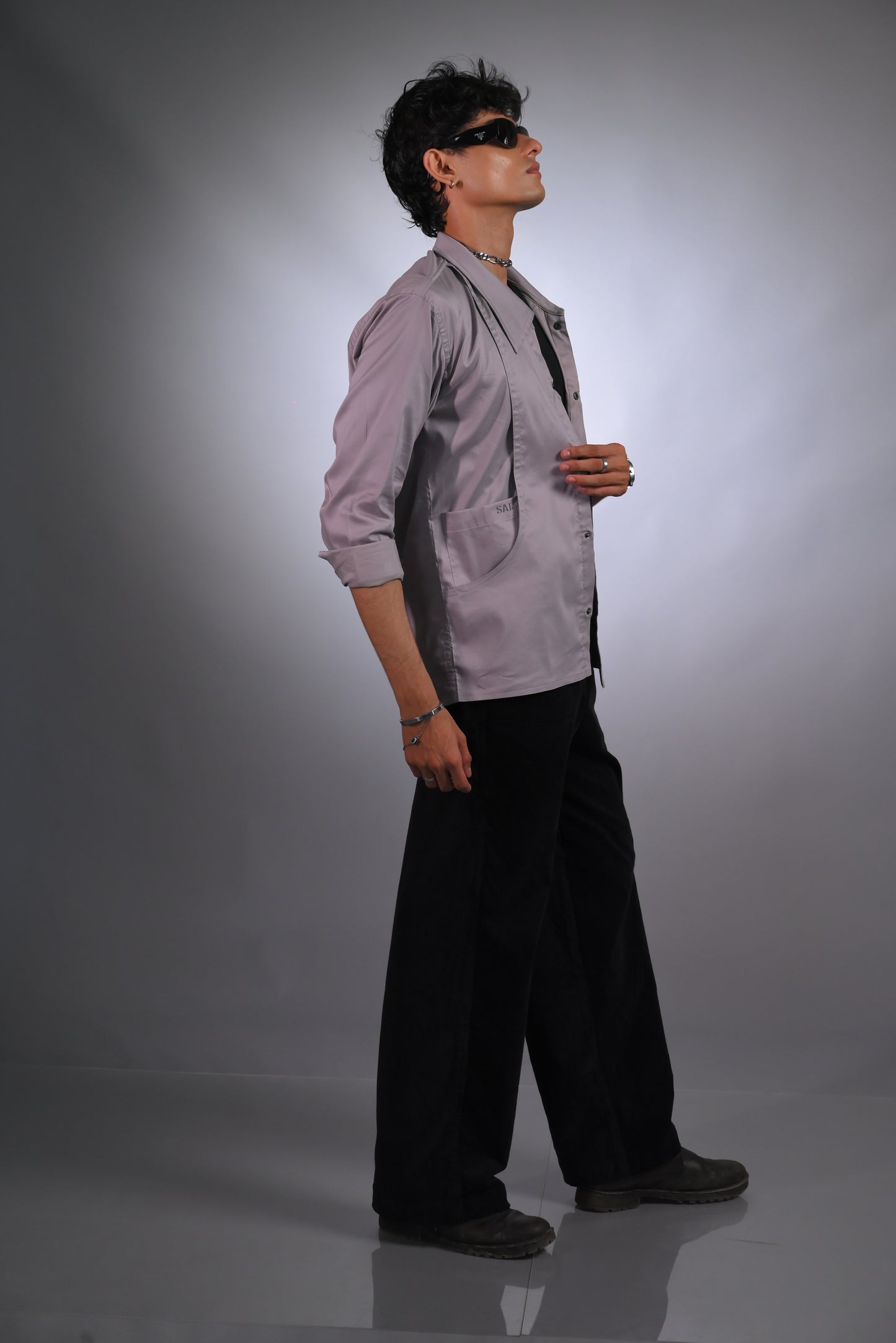 Cool Grey Panel Shirt