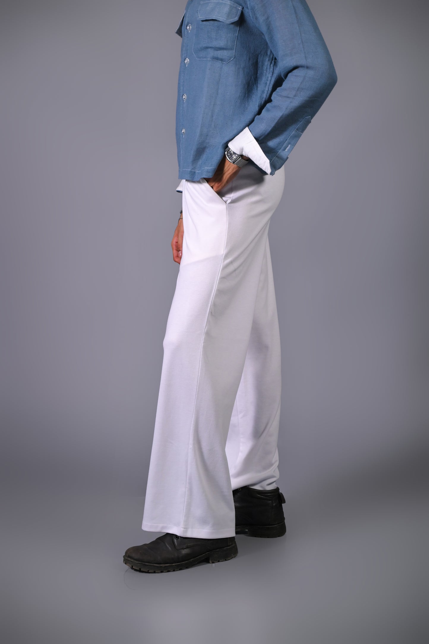 Lycra Joggers - 'White' ( Korean fit )