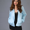 Light Blue Cotton Jacket - Inverted Box Pleat Jacket