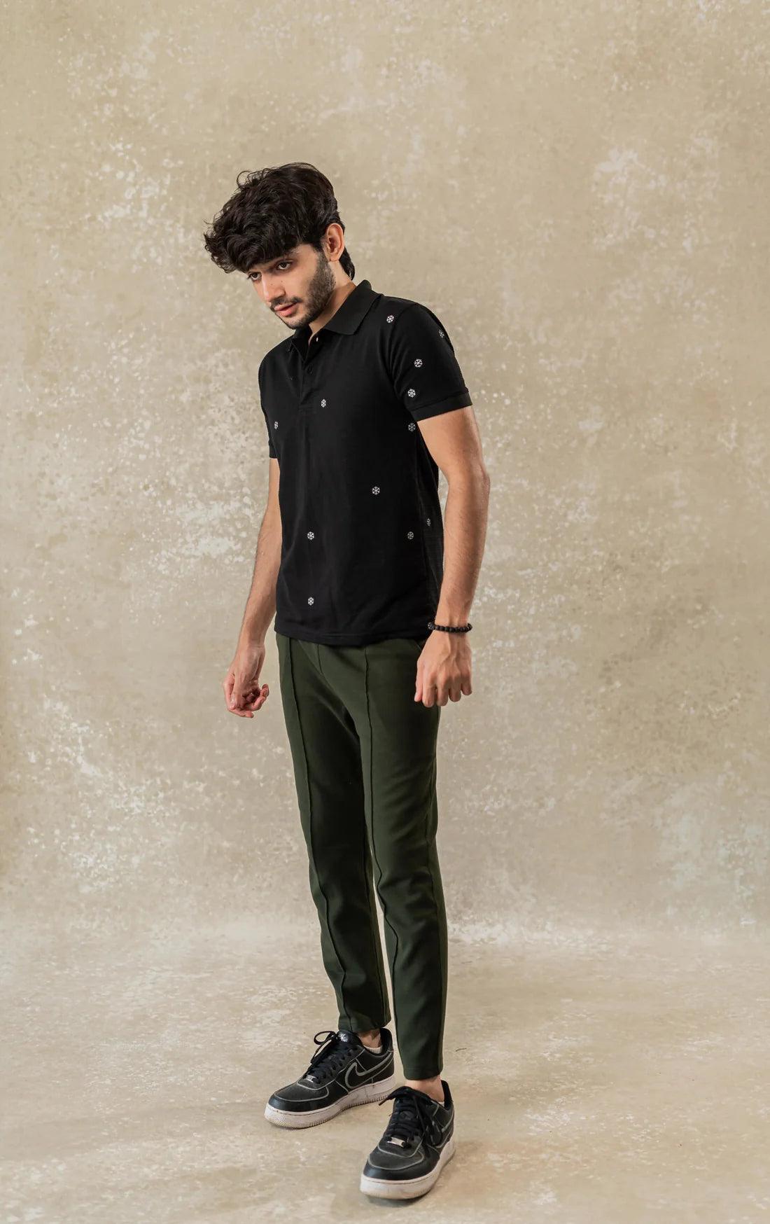 Button Snowflake Polo T-shirt